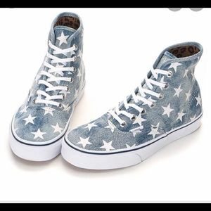 Denim & star hi top vans
